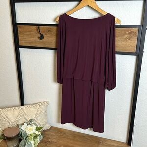 Women’s Jessica Simpson plum dress with open back & stretch - size 4 and lined